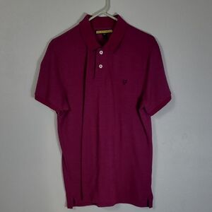 Prince & Fox Mens Short Sleeve Polo Shirt Size L Purple Collar Preppy